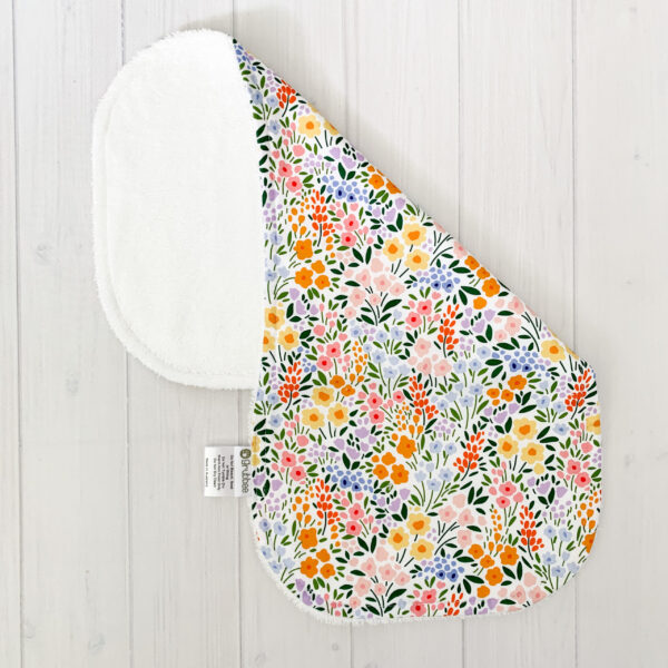 Summer Floral Burp Cloth with bamboo towelling. Modern burp cloths.